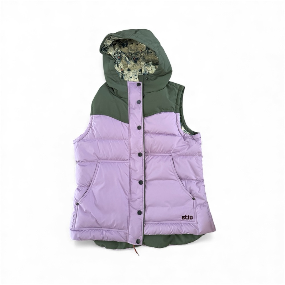 NWT Stio Women’s Puffer Vest - Lavender and Forest Green